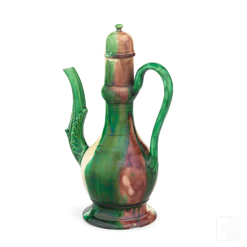 A rare Whieldon type creamware ewer and screw cover, circa 1770-80